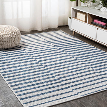 Sukie Modern Offset Stripe Indoor/outdoor Area Rug